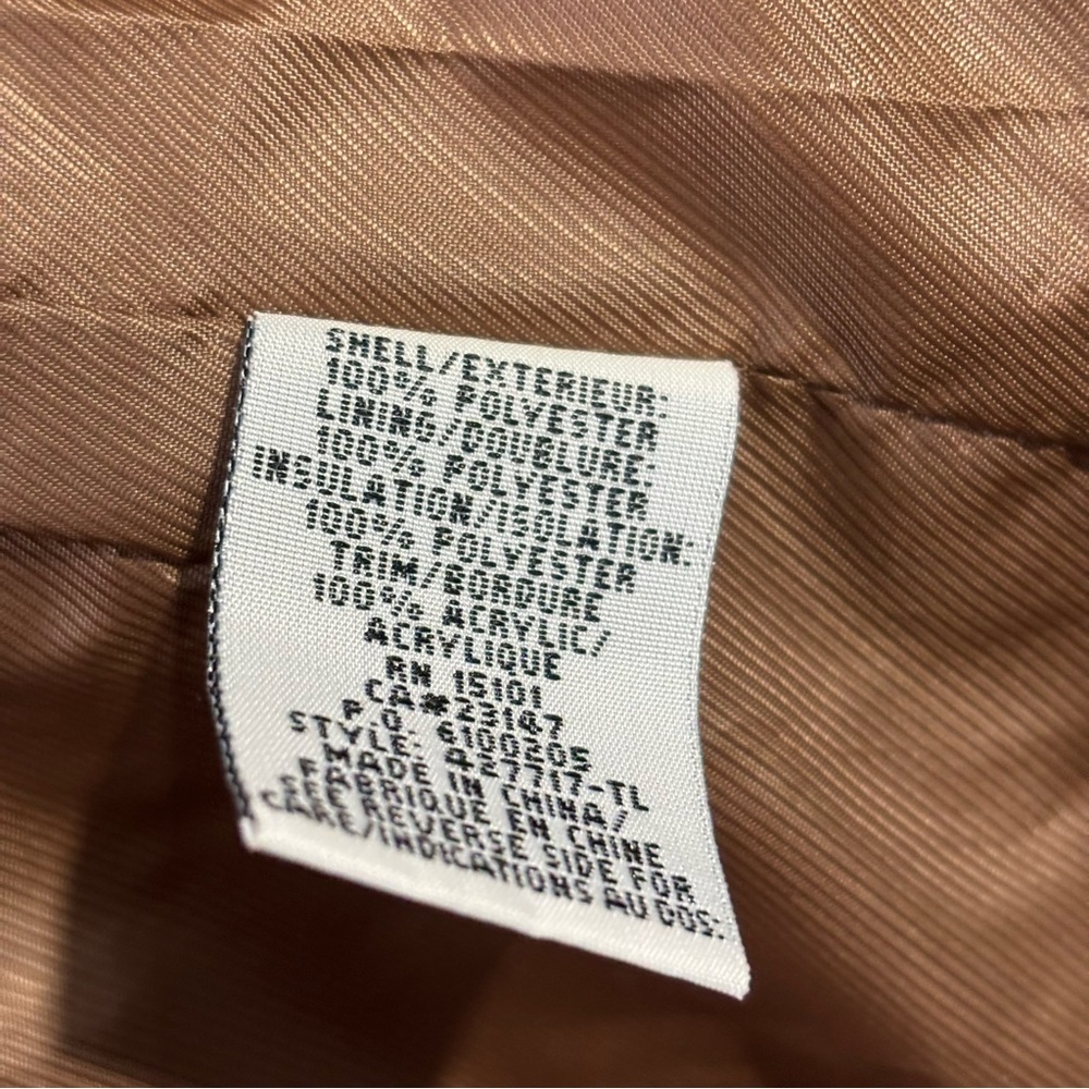 Vtg Talbots Brown Bomber Quilted Button Up Jacket Size Lg Lightweight Puffer - Picture 8 of 10